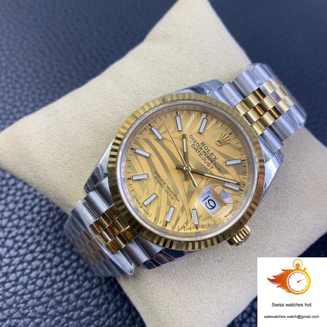 Rolex Datejust M126233-0037 EW Factory Golden Palm Leaf Pattern Dial 3 Rolex Datejust M126233-0037 EW Factory Golden Palm Leaf Pattern Dial 3
