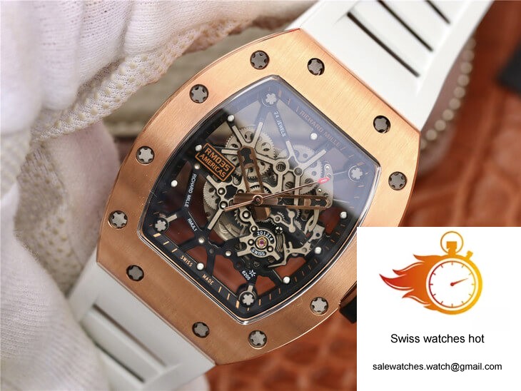 Richard Mille RM035 Americas KV Factory Rose Gold White Strap 3 Richard Mille RM035 Americas KV Factory Rose Gold White Strap 3