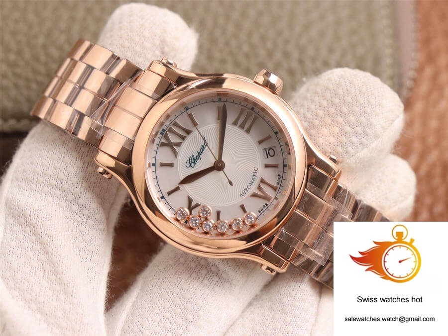 Chopard Happy Sport 274808-5002 YF Factory White Dial Rose Gold 3 Chopard Happy Sport 274808-5002 YF Factory White Dial Rose Gold 3
