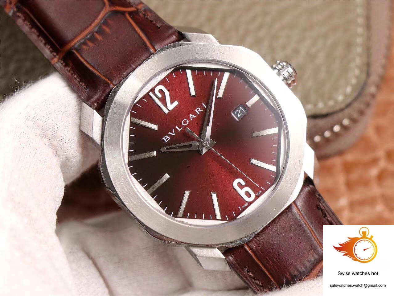 Bvlgari Octo 102705 BV Factory Reddish Brown Dial 3 Bvlgari Octo 102705 BV Factory Reddish Brown Dial 3