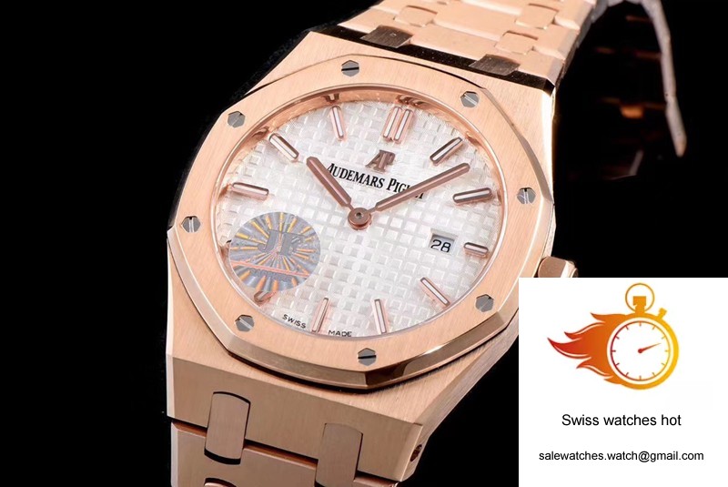 Audemars Piguet Royal Oak Quartz 67650OR.OO.1261OR.01 JF Factory White Dial 3 Audemars Piguet Royal Oak Quartz 67650OR.OO.1261OR.01 JF Factory White Dial 3