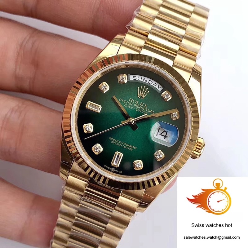 Rolex Day-Date M128238-0069 Yellow Gold EW Factory Gradual Green Dial 3 Rolex Day-Date M128238-0069 Yellow Gold EW Factory Gradual Green Dial 3