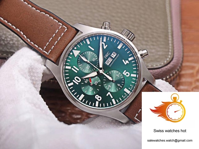 IWC Pilot Chronograph IW377726 ZF Factory Green Dial 3 IWC Pilot Chronograph IW377726 ZF Factory Green Dial 3