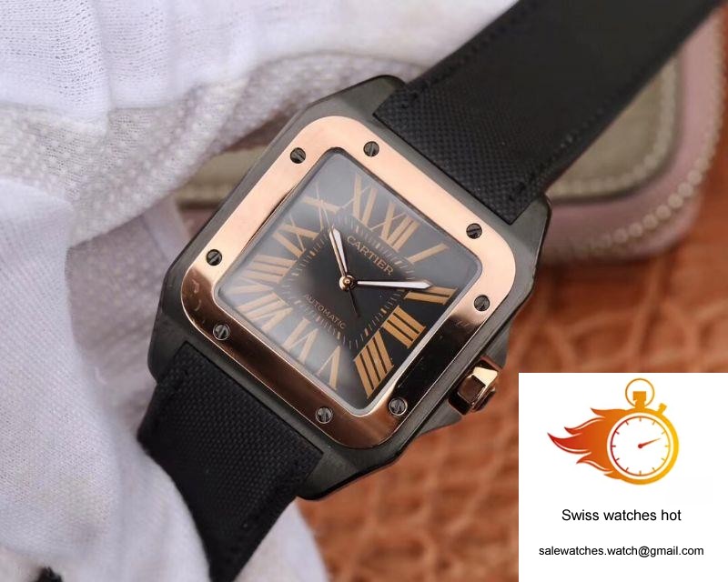 Cartier De Santos 100th Anniversary W2020009 RB Factory 18K Rose Gold Black Dial 3 Cartier De Santos 100th Anniversary W2020009 RB Factory 18K Rose Gold Black Dial 3