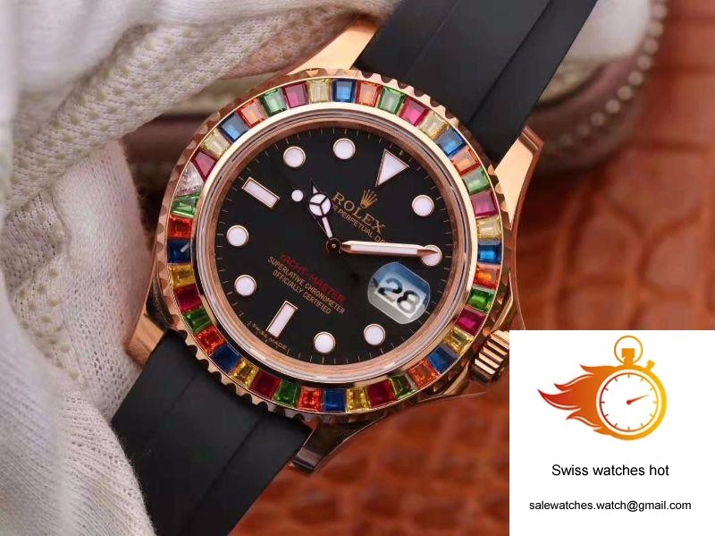 Rolex Yacht Master 116695SATS 40MM Noob Factory 18K Rose Gold Wrapped Black Dial 3 Rolex Yacht Master 116695SATS 40MM Noob Factory 18K Rose Gold Wrapped Black Dial 3