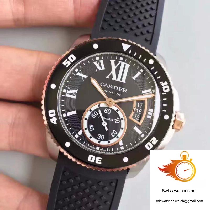 Calibre De Cartier Diver W7100056 42MM JF Factory Black Dial 3 Calibre De Cartier Diver W7100056 42MM JF Factory Black Dial 3