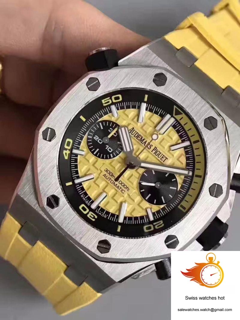 Audemars Piguet Royal Oak Offshore Diver Chronograph 26703ST.OO.A051CA.01 JF Factory Yellow Dial 3 Audemars Piguet Royal Oak Offshore Diver Chronograph 26703ST.OO.A051CA.01 JF Factory Yellow Dial 3