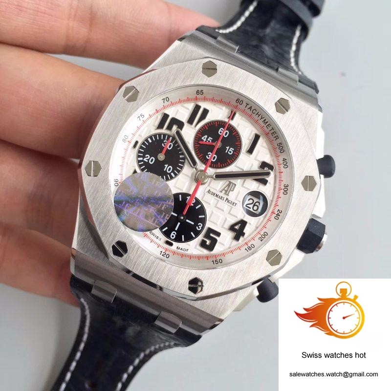 Audemars Piguet Royal Oak Offshore Panda 26170ST.OO.D101CR.02 Black Leather Strap JF Factory V2 White Dial 3 Audemars Piguet Royal Oak Offshore Panda 26170ST.OO.D101CR.02 Black Leather Strap JF Factory V2 White Dial 3