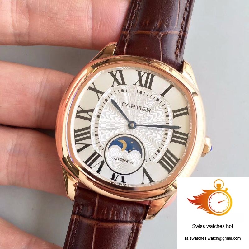 Drive De Cartier Moonphase WGNM0008 Rose Gold Silver Dial 3 Drive De Cartier Moonphase WGNM0008 Rose Gold Silver Dial 3