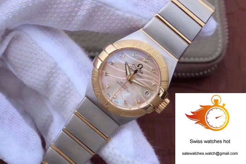 Omega Constellation Double Eagle Lady Yellow Mother-Of-Pearl Dial 27MM 3S Factory 3 Omega Constellation Double Eagle Lady Yellow Mother-Of-Pearl Dial 27MM 3S Factory 3