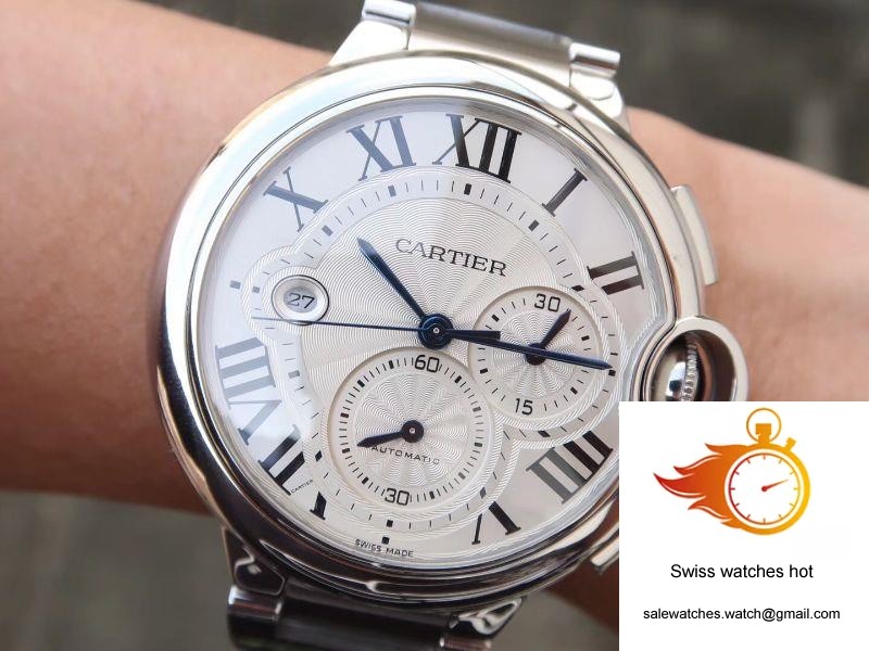 Cartier Ballon Bleu Chronograph W6920076 ZF Factory Silver Dial 3 Cartier Ballon Bleu Chronograph W6920076 ZF Factory Silver Dial 3