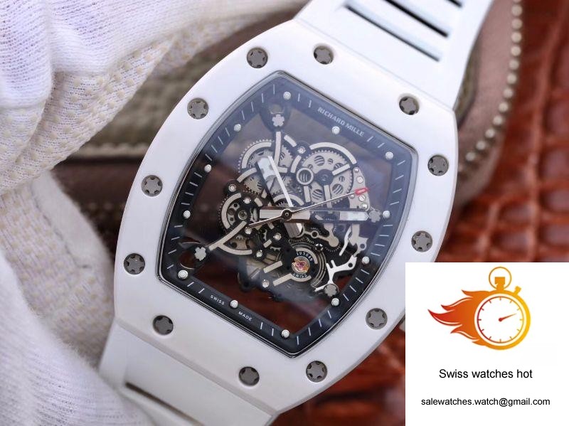 Richard Mille RM055 White Ceramic Skeleton Dial KV Factory V2 3 Richard Mille RM055 White Ceramic Skeleton Dial KV Factory V2 3