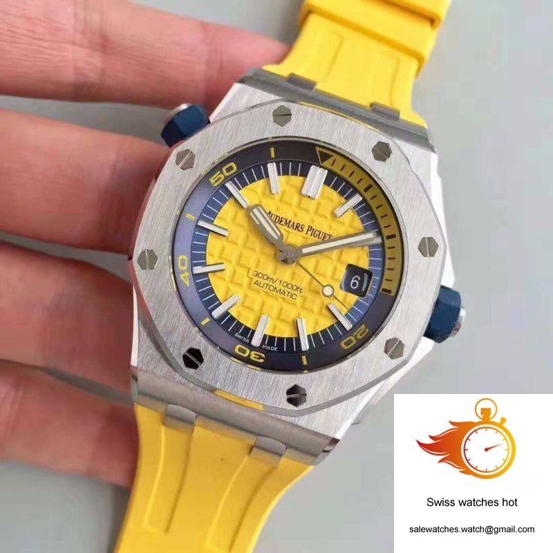 Audemars Piguet Royal Oak Offshore Diver 15710ST.OO.A051CA.01 JF Factory V3 Yellow Dial 3 Audemars Piguet Royal Oak Offshore Diver 15710ST.OO.A051CA.01 JF Factory V3 Yellow Dial 3