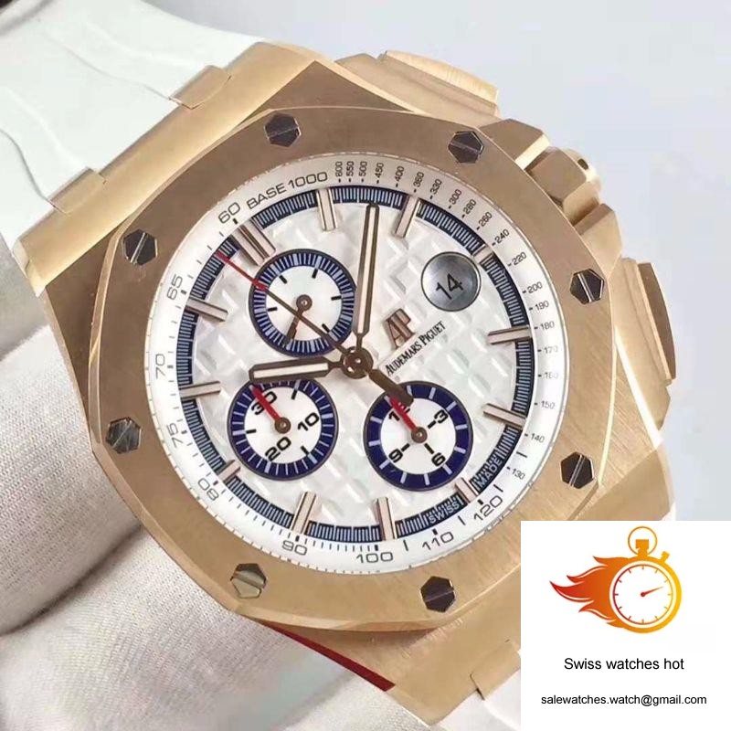 Audemars Piguet Royal Oak Offshore 50 Byblos Saint-Tropez 26408OR.OO.A010CA.01.99 JF Factory V2 White Dial 3 Audemars Piguet Royal Oak Offshore 50 Byblos Saint-Tropez 26408OR.OO.A010CA.01.99 JF Factory V2 White Dial 3