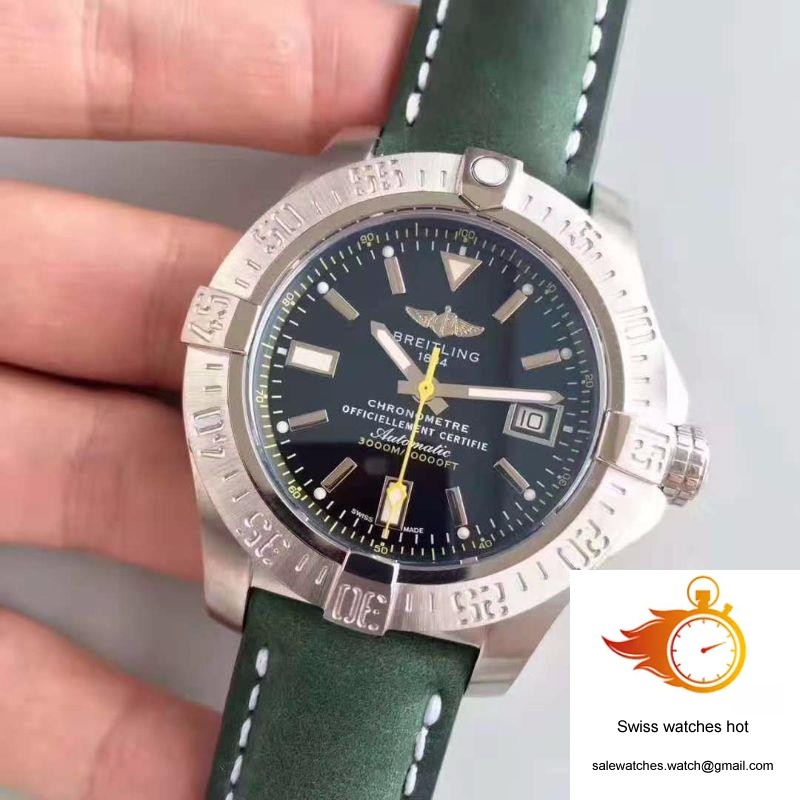 Breitling Avenger II Seawolf A1733110/BC30/435X/A20BASA.1 Green Leather Strap GF Factory Black Dial 3 Breitling Avenger II Seawolf A1733110/BC30/435X/A20BASA.1 Green Leather Strap GF Factory Black Dial 3