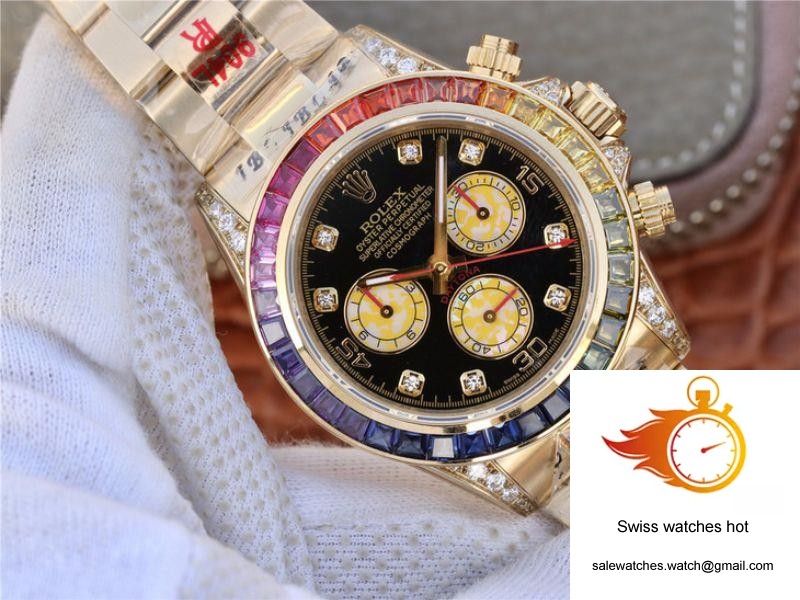 Rolex Daytona Rainbow Cosmograph 116598RBOW BL Factory 7750 movement 3 Rolex Daytona Rainbow Cosmograph 116598RBOW BL Factory 7750 movement 3