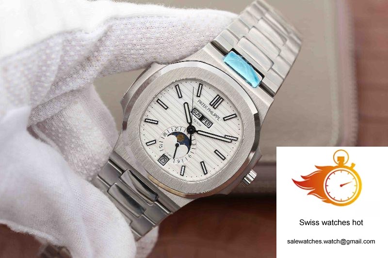 Patek Philippe Nautilus Annual Calendar Moonphase 5726/1A-010 KM Factory White Dial 3 Patek Philippe Nautilus Annual Calendar Moonphase 5726/1A-010 KM Factory White Dial 3