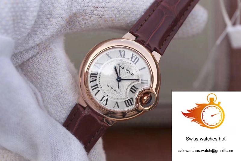Ballon Bleu De Cartier Ladies 33mm V6 Factory 18K Rose Gold Case White Dial 3 Ballon Bleu De Cartier Ladies 33mm V6 Factory 18K Rose Gold Case White Dial 3