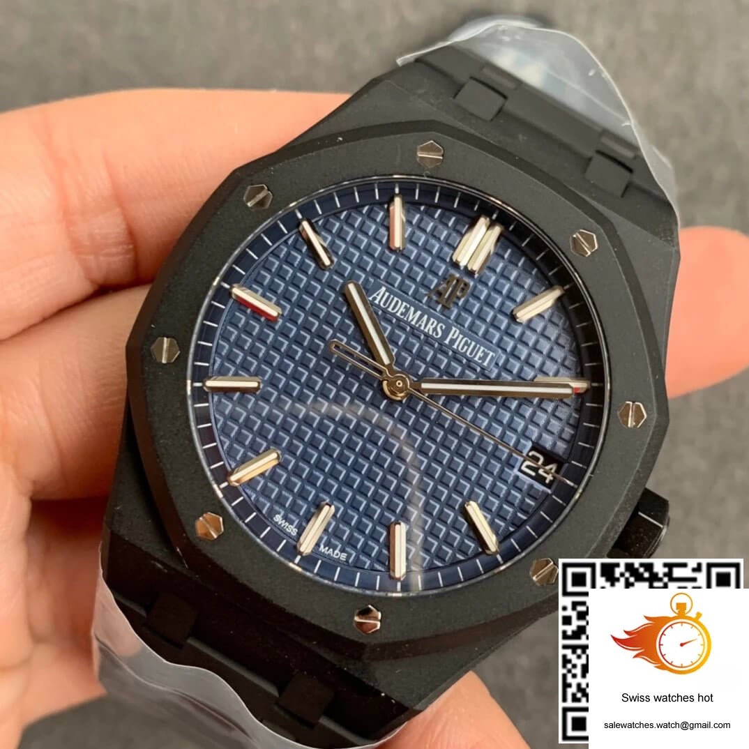 Audemars Piguet Royal Oak 15500 DLC Version ZF Factory Frosted Blue Dial 3 Audemars Piguet Royal Oak 15500 DLC Version ZF Factory Frosted Blue Dial 3