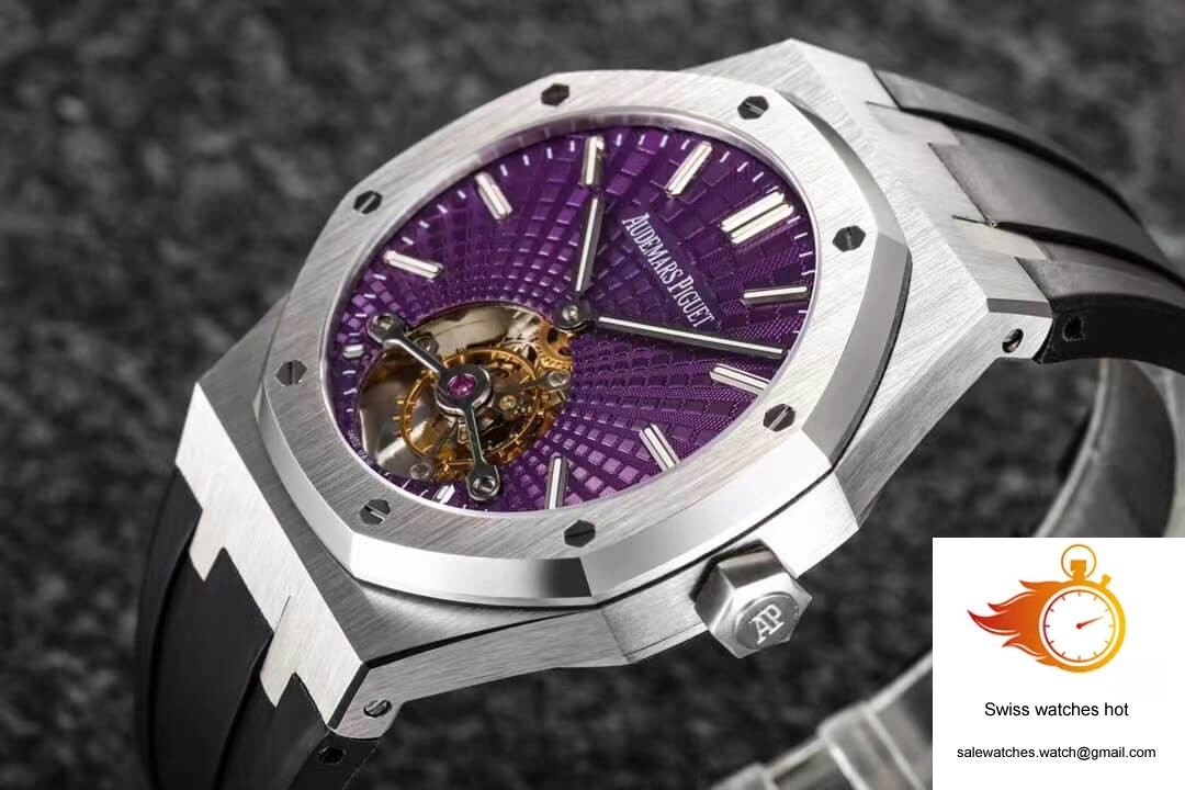 Audemars Piguet Royal Oak Tourbillon R8 Factory V3 Purple Dial Rubber Strap 3 Audemars Piguet Royal Oak Tourbillon R8 Factory V3 Purple Dial Rubber Strap 3