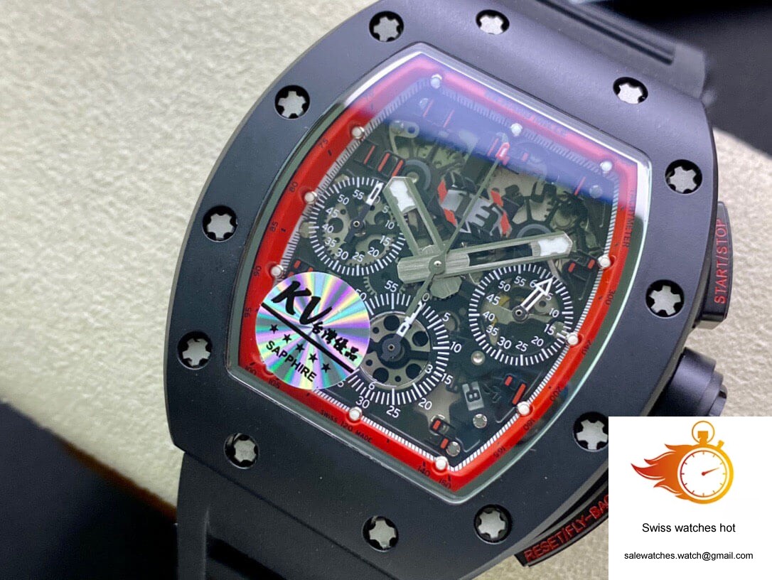 Richard Mille RM011 KV Factory Ceramic Black Rubber Strap 3 Richard Mille RM011 KV Factory Ceramic Black Rubber Strap 3