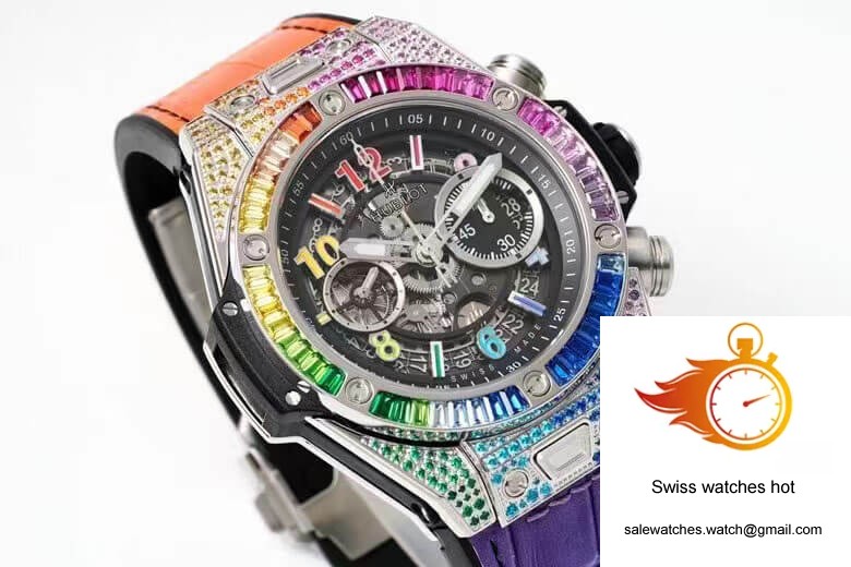 Hublot BIG BANG Unico 411.NX.1117.LR.0999 ZF Factory Coloured Gemstone Dial 3 Hublot BIG BANG Unico 411.NX.1117.LR.0999 ZF Factory Coloured Gemstone Dial 3