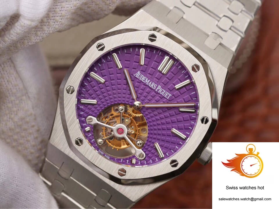 Audemars Piguet Royal Oak Tourbillon 26522ST.OO.1220ST.01 JF Factory Purple Dial 3 Audemars Piguet Royal Oak Tourbillon 26522ST.OO.1220ST.01 JF Factory Purple Dial 3