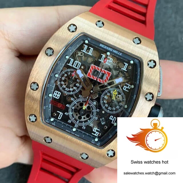 Richard Mille RM011 KV Factory Titanium Case Red Strap 3 Richard Mille RM011 KV Factory Titanium Case Red Strap 3