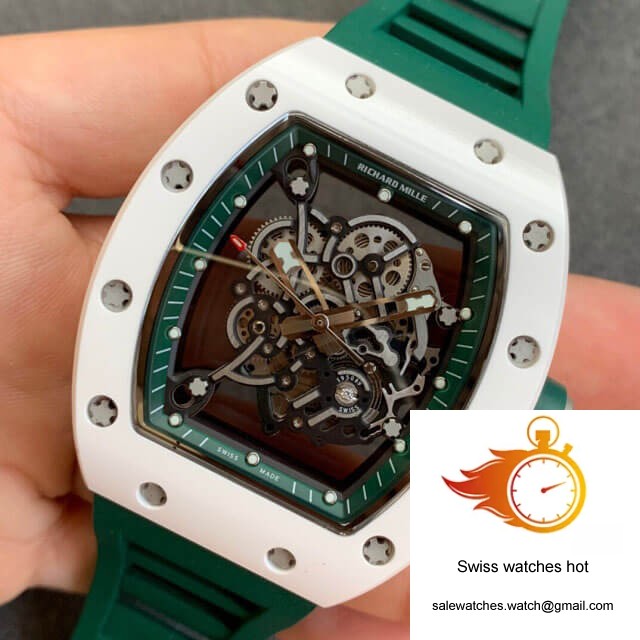 Richard Mille RM055 KV Factory V2 Green Rubber Strap 3 Richard Mille RM055 KV Factory V2 Green Rubber Strap 3