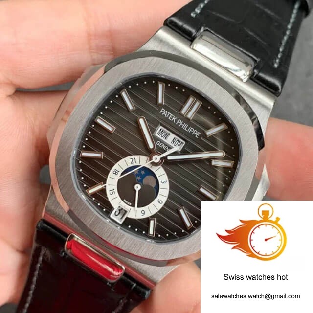 Patek Philippe Nautilus 5726/1A-001 GR Factory Black Leather Strap 3 Patek Philippe Nautilus 5726/1A-001 GR Factory Black Leather Strap 3