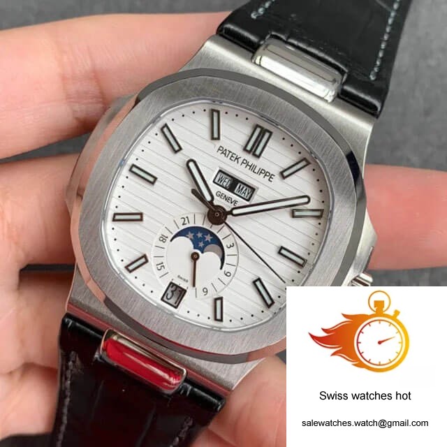 Patek Philippe Nautilus 5726/1A-010 GR Factory Black Leather Strap 3 Patek Philippe Nautilus 5726/1A-010 GR Factory Black Leather Strap 3