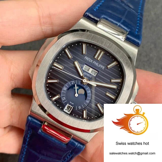 Patek Philippe Nautilus 5726/1A-014 GR Factory Blue Leather Strap 3 Patek Philippe Nautilus 5726/1A-014 GR Factory Blue Leather Strap 3