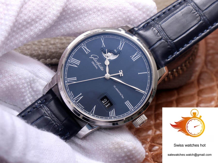 Glashutte Senator Moon Phase 1-36-04 V9 Factory Blue Leather Strap 3 Glashutte Senator Moon Phase 1-36-04 V9 Factory Blue Leather Strap 3
