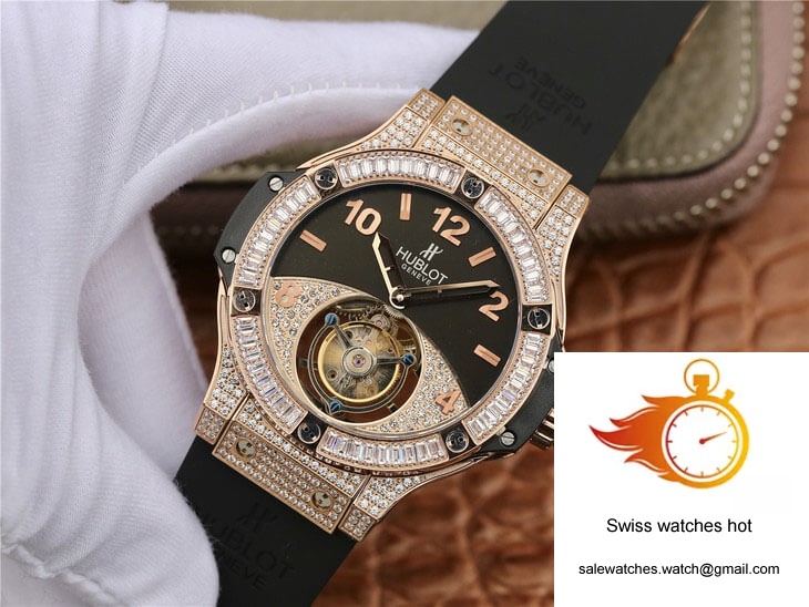 Hublot Big Bang Tourbillon Rose Gold Diamond Black Dial 3 Hublot Big Bang Tourbillon Rose Gold Diamond Black Dial 3
