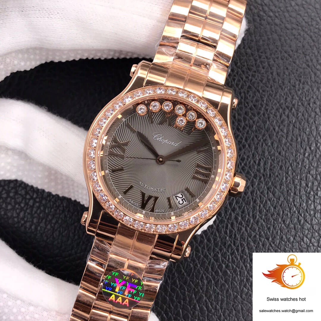Chopard Happy Diamonds 274808-5015 YF Factory Rose Gold Dark Gray Dial 3 Chopard Happy Diamonds 274808-5015 YF Factory Rose Gold Dark Gray Dial 3
