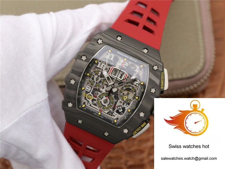Richard Mille RM11-03 KV Factory Carbon Fiber Red Strap 3 Richard Mille RM11-03 KV Factory Carbon Fiber Red Strap 3