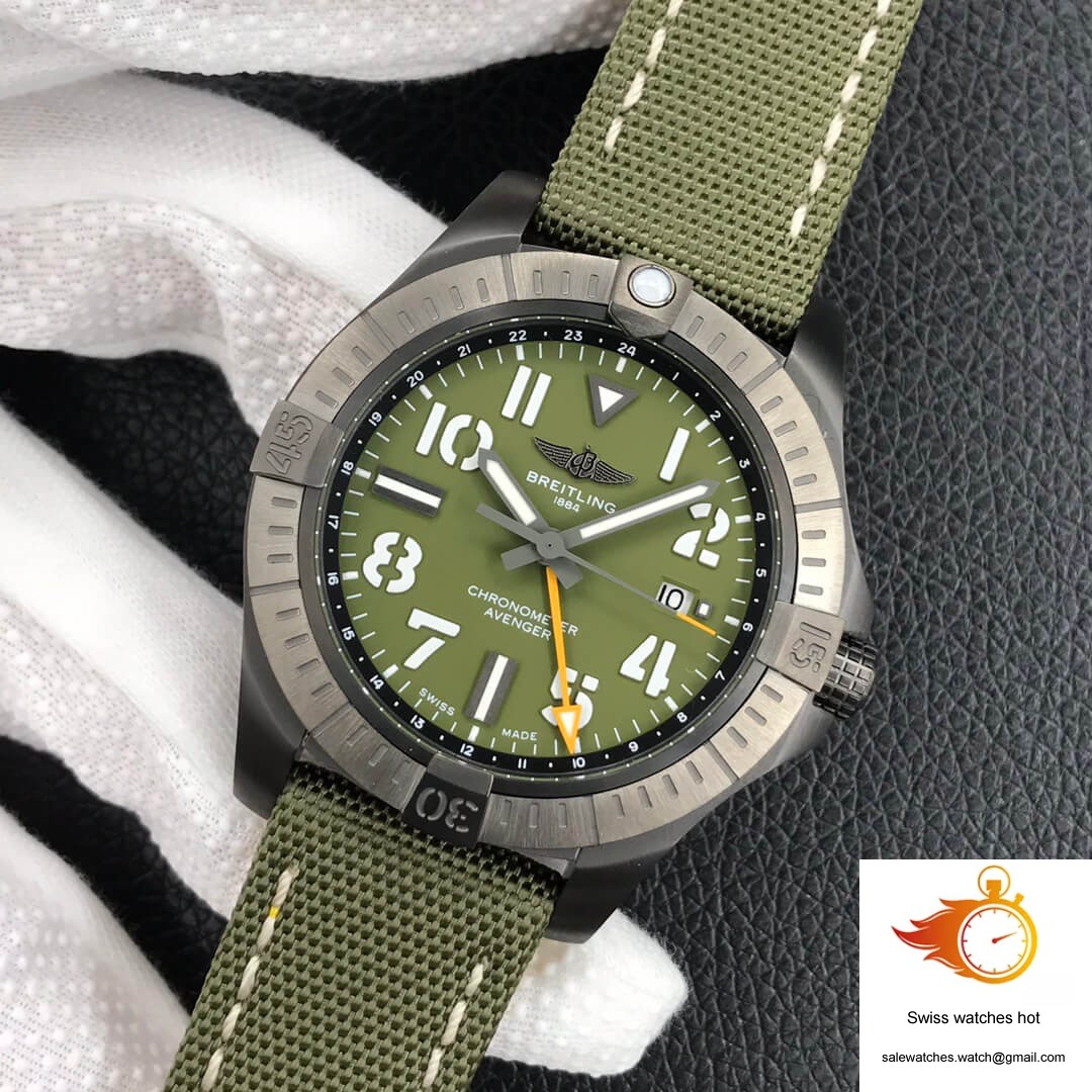 Breitling Avenger Automatic GMT 45 Night Mission V323952A1L1X1 GF Factory Green Dial 3 Breitling Avenger Automatic GMT 45 Night Mission V323952A1L1X1 GF Factory Green Dial 3