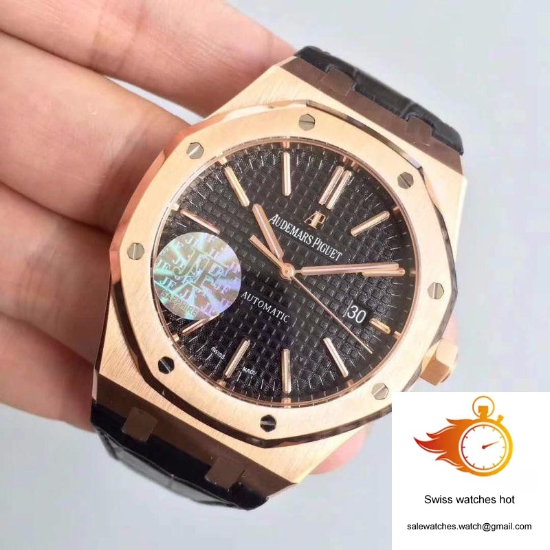 Audemars Piguet Royal Oak 15400 JF Factory Leather Strap Black Dial 3 Audemars Piguet Royal Oak 15400 JF Factory Leather Strap Black Dial 3