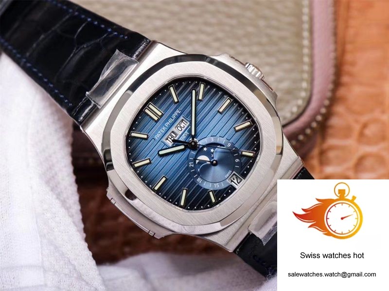 PF Factory Patek Philippe Nautilus 5726/1A-014 Moonphase Black Leather Strap 3 PF Factory Patek Philippe Nautilus 5726/1A-014 Moonphase Black Leather Strap 3