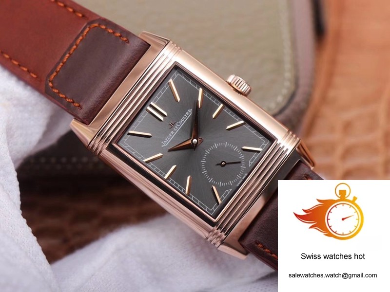 Jaeger LeCoultre Reverso Tribute Double-sided Double Time Zone Flip MG Factory Rose Gold Black Dial 3 Jaeger LeCoultre Reverso Tribute Double-sided Double Time Zone Flip MG Factory Rose Gold Black Dial 3