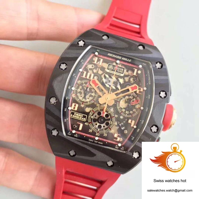 KV Factory Richard Mille RM011 Lotus F1 Team Romain Grosjean Forged Carbon Black Skeleton Dial 3 KV Factory Richard Mille RM011 Lotus F1 Team Romain Grosjean Forged Carbon Black Skeleton Dial 3