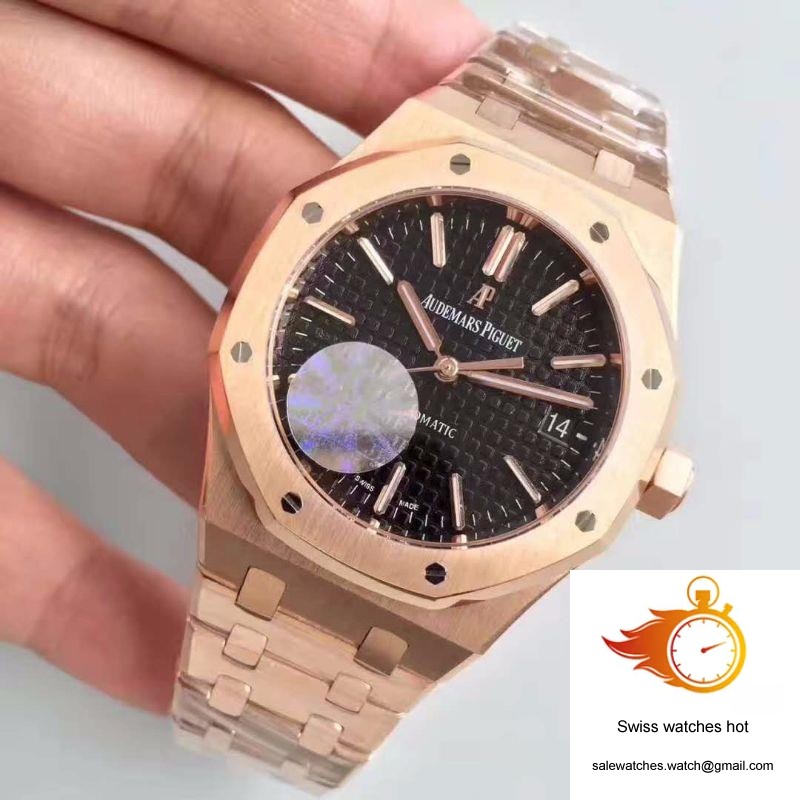 Audemars Piguet Royal Oak Rose Gold 15450 JF Factory V5 Black Dial 3 Audemars Piguet Royal Oak Rose Gold 15450 JF Factory V5 Black Dial 3