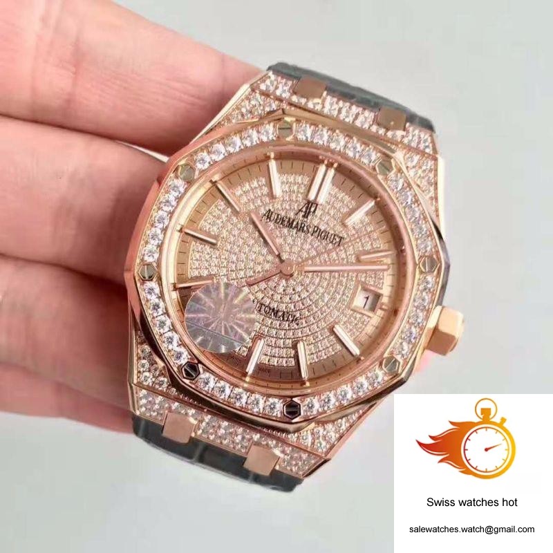 Audemars Piguet Royal Oak 15450 JF Factory Rose Gold Diamond Dial 3 Audemars Piguet Royal Oak 15450 JF Factory Rose Gold Diamond Dial 3