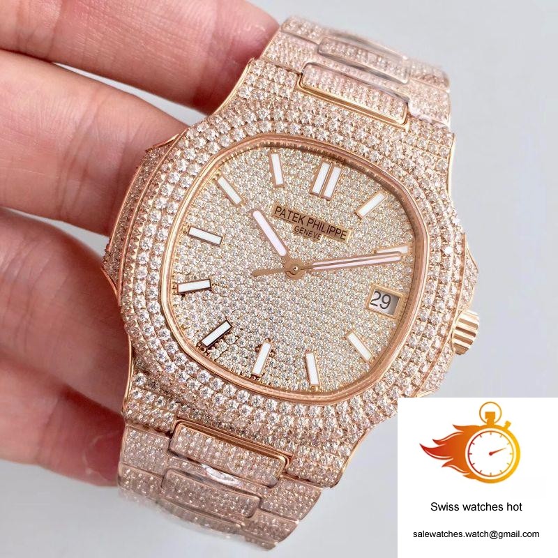 Patek Philippe Nautilus Jumbo 5719/10G-010 Rose Gold Full Diamond Dial 3 Patek Philippe Nautilus Jumbo 5719/10G-010 Rose Gold Full Diamond Dial 3