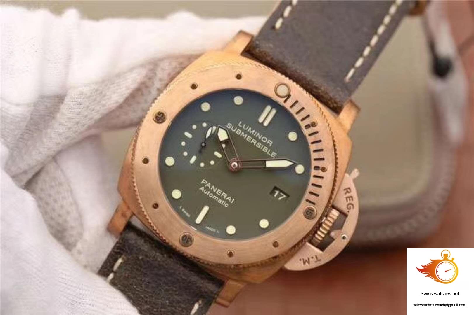 Panerai Luminor Submersible 1950 Bronzo PAM382 VS Factory V2 Green Dial 3 Panerai Luminor Submersible 1950 Bronzo PAM382 VS Factory V2 Green Dial 3