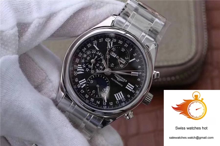 Longines Conquest Classic Chronograph Moonphase Black Dial 3 Longines Conquest Classic Chronograph Moonphase Black Dial 3