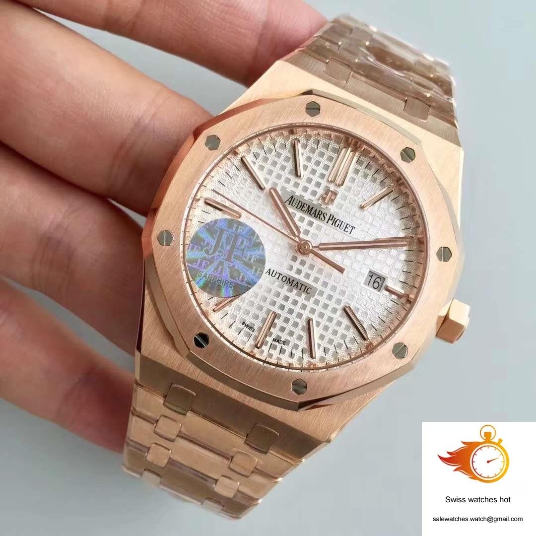 Audemars Piguet Royal Oak 15450 Rose Gold JF Factory V5 Silver Dial 3 Audemars Piguet Royal Oak 15450 Rose Gold JF Factory V5 Silver Dial 3
