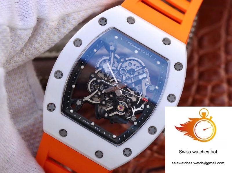 Richard Mille RM055 Skeleton Dial Orange Strap KV Factory V2 3 Richard Mille RM055 Skeleton Dial Orange Strap KV Factory V2 3