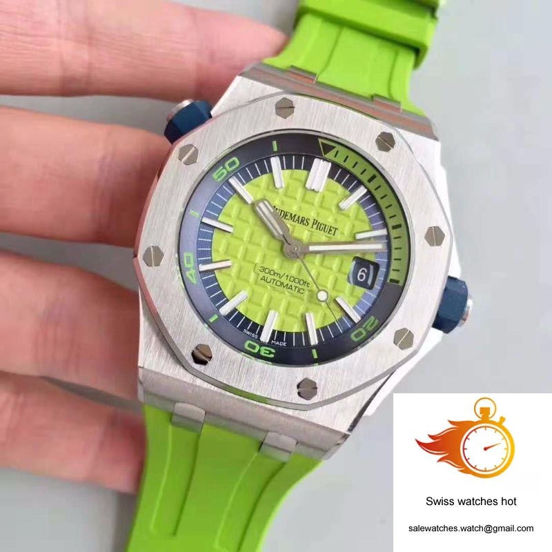 Audemars Piguet Royal Oak Offshore Diver 15710ST.OO.A038CA.01 JF Factory Green Dial 3 Audemars Piguet Royal Oak Offshore Diver 15710ST.OO.A038CA.01 JF Factory Green Dial 3