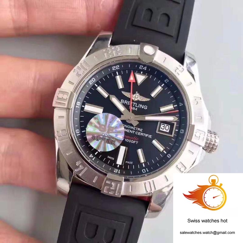 Breitling Avenger II GMT A3239011/BC35/152S GF Factory Black Dial 3 Breitling Avenger II GMT A3239011/BC35/152S GF Factory Black Dial 3
